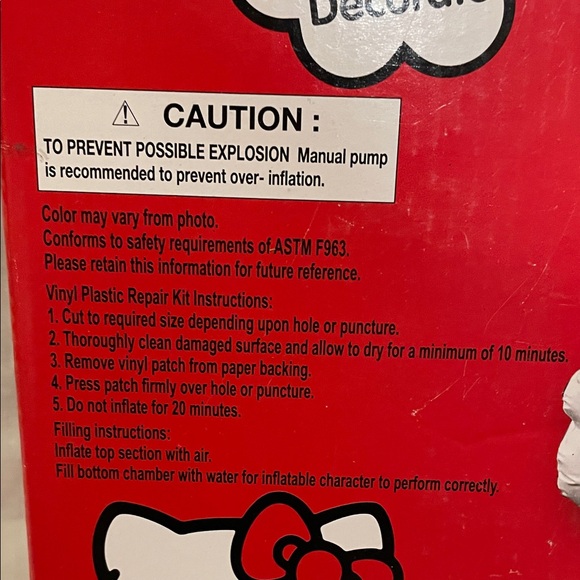 Hello Kitty Inflatable Character Toy. New!  Inflated to 48”. Home decor. - Picture 4 of 5